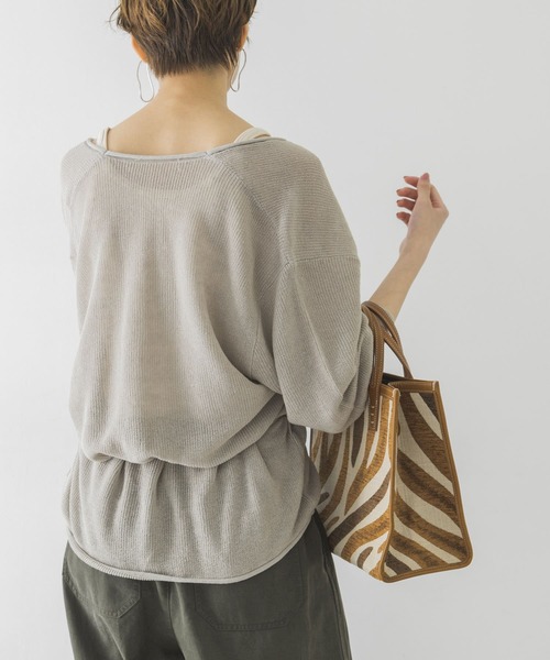 URBAN RESEARCH(アーバンリサーチ)の「麻混カシュクールカーディガン(カーディガン/ボレロ・レディース・ブラウン系その他/ライトグレー/オフホワイト・FREE)」の12枚目の写真