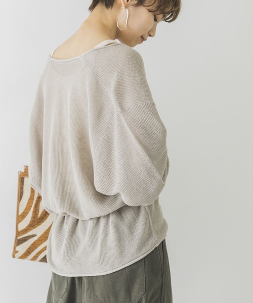 URBAN RESEARCH(アーバンリサーチ)の「麻混カシュクールカーディガン(カーディガン/ボレロ・レディース・ブラウン系その他/ライトグレー/オフホワイト・FREE)」の13枚目の写真