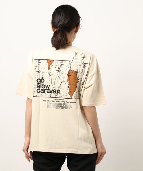 go slow caravan(ゴースローキャラバン)の「USA/C gscコンセプトカラー スクエアLOGOバックプリントゆったりTEE W(Tシャツ/カットソー・レディース・グリーン/ブラック系その他/ナチュラル/ブルー系その他/パープル系その他/サックスブルー系・FREE)」の14枚目の写真