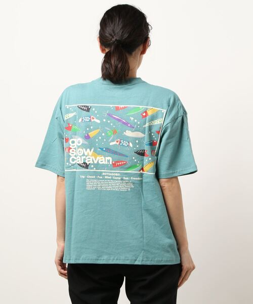 go slow caravan(ゴースローキャラバン)の「USA/C gscコンセプトカラー スクエアLOGOバックプリントゆったりTEE W(Tシャツ/カットソー・レディース・グリーン/ブラック系その他/ナチュラル/ブルー系その他/パープル系その他/サックスブルー系・FREE)」の22枚目の写真