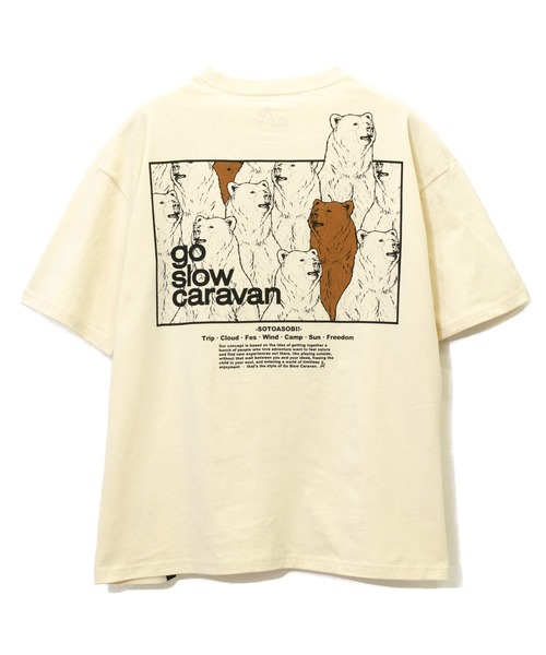 go slow caravan(ゴースローキャラバン)の「USA/C gscコンセプトカラー スクエアLOGOバックプリントゆったりTEE W(Tシャツ/カットソー・レディース・グリーン/ブラック系その他/ナチュラル/ブルー系その他/パープル系その他/サックスブルー系・FREE)」の3枚目の写真