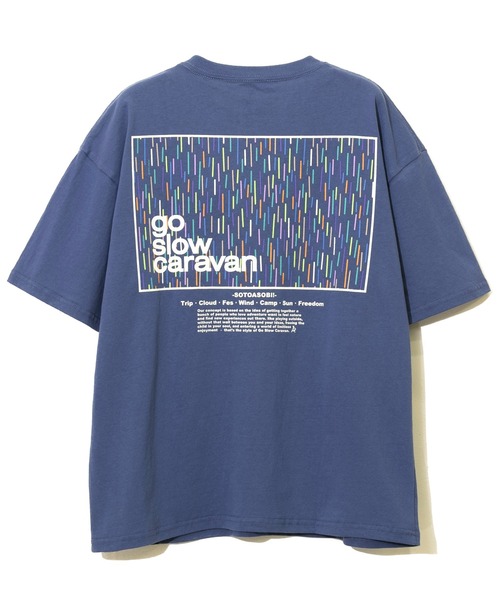 go slow caravan(ゴースローキャラバン)の「USA/C gscコンセプトカラー スクエアLOGOバックプリントゆったりTEE W(Tシャツ/カットソー・レディース・グリーン/ブラック系その他/ナチュラル/ブルー系その他/パープル系その他/サックスブルー系・FREE)」の4枚目の写真