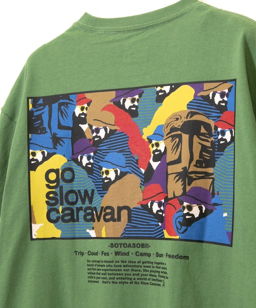 go slow caravan(ゴースローキャラバン)の「USA/C gscコンセプトカラー スクエアLOGOバックプリントゆったりTEE W(Tシャツ/カットソー・レディース・グリーン/ブラック系その他/ナチュラル/ブルー系その他/パープル系その他/サックスブルー系・FREE)」の17枚目の写真