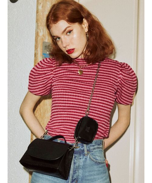 jouetie（ジュエティ）の「パワーショルダーハイネックニット（ニット/セーター・レディース・ブラック/パープル/その他1/ブルー/その他2・MEDIUM）」の4枚目の写真