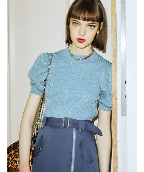 jouetie（ジュエティ）の「パワーショルダーハイネックニット（ニット/セーター・レディース・ブラック/パープル/その他1/ブルー/その他2・MEDIUM）」の3枚目の写真