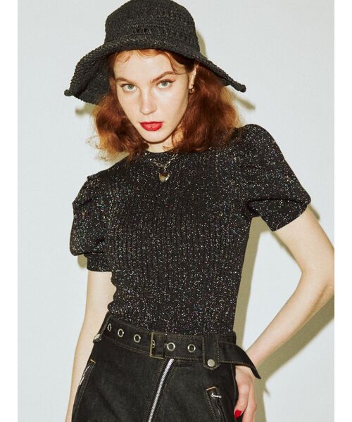 jouetie（ジュエティ）の「パワーショルダーハイネックニット（ニット/セーター・レディース・ブラック/パープル/その他1/ブルー/その他2・MEDIUM）」の2枚目の写真