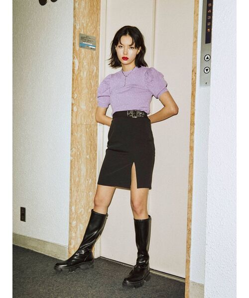 jouetie（ジュエティ）の「パワーショルダーハイネックニット（ニット/セーター・レディース・ブラック/パープル/その他1/ブルー/その他2・MEDIUM）」の21枚目の写真