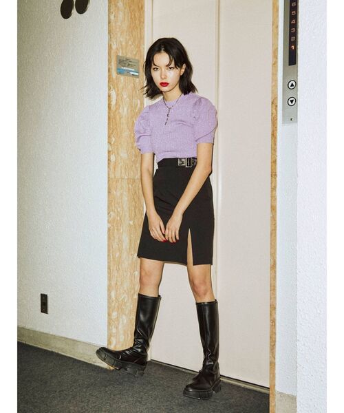 jouetie（ジュエティ）の「パワーショルダーハイネックニット（ニット/セーター・レディース・ブラック/パープル/その他1/ブルー/その他2・MEDIUM）」の20枚目の写真