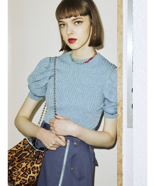 jouetie（ジュエティ）の「パワーショルダーハイネックニット（ニット/セーター・レディース・ブラック/パープル/その他1/ブルー/その他2・MEDIUM）」の19枚目の写真