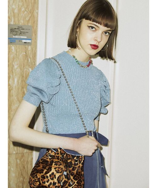 jouetie（ジュエティ）の「パワーショルダーハイネックニット（ニット/セーター・レディース・ブラック/パープル/その他1/ブルー/その他2・MEDIUM）」の18枚目の写真