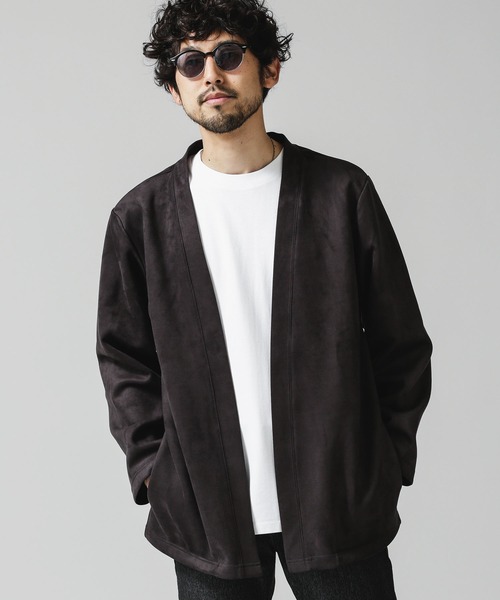 NANO universe（ナノユニバース）の「ネオスウェード着流しカットカーディガン（カーディガン/ボレロ・メンズ・ブラック/ベージュ/ネイビー・L/M）」の12枚目の写真