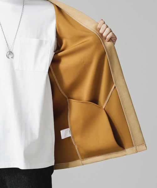 NANO universe（ナノユニバース）の「ネオスウェード着流しカットカーディガン（カーディガン/ボレロ・メンズ・ブラック/ベージュ/ネイビー・L/M）」の6枚目の写真