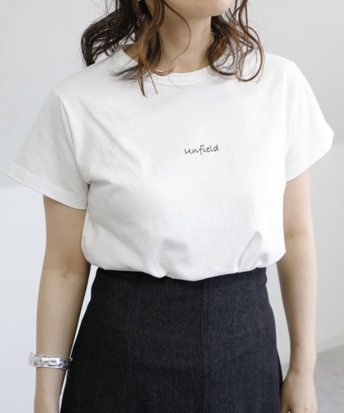 UNFIELD（アンフィールド）の「【UNFIELD unfieldロゴTシャツ】（Tシャツ/カットソー・レディース・ホワイト/ブラック・FREE）」の3枚目の写真