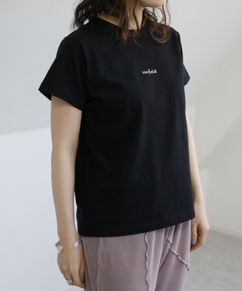 UNFIELD（アンフィールド）の「【UNFIELD unfieldロゴTシャツ】（Tシャツ/カットソー・レディース・ホワイト/ブラック・FREE）」の10枚目の写真