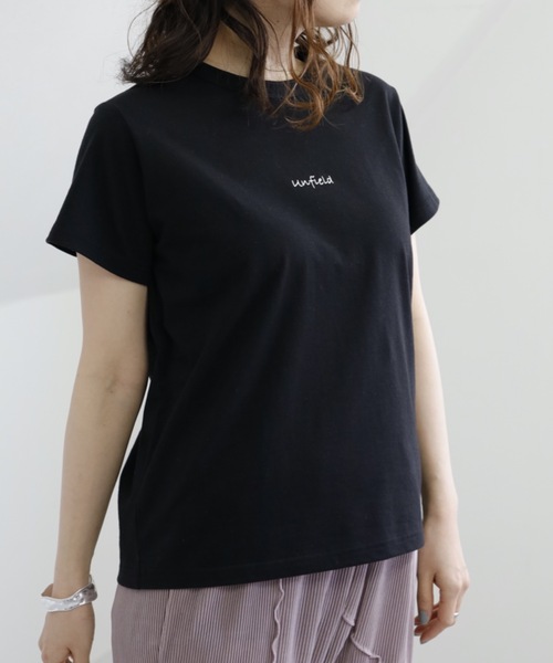 UNFIELD（アンフィールド）の「【UNFIELD unfieldロゴTシャツ】（Tシャツ/カットソー・レディース・ホワイト/ブラック・FREE）」の12枚目の写真