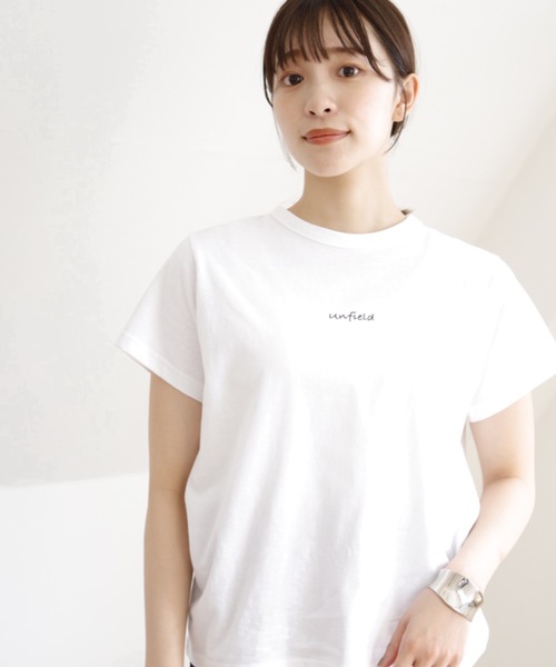 UNFIELD（アンフィールド）の「【UNFIELD unfieldロゴTシャツ】（Tシャツ/カットソー・レディース・ホワイト/ブラック・FREE）」の22枚目の写真