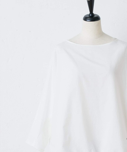 BEARDSLEY（ビアズリー）の「袖下ジャージーシャツTシャツ（シャツ/ブラウス・レディース・ホワイト/ネイビー・FREE）」の5枚目の写真