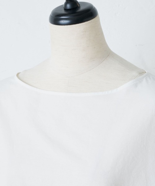 BEARDSLEY（ビアズリー）の「袖下ジャージーシャツTシャツ（シャツ/ブラウス・レディース・ホワイト/ネイビー・FREE）」の3枚目の写真