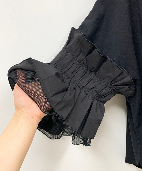 LUGIVA（ルギヴァ）の「ボリュームタック袖Tシャツ（Tシャツ/カットソー・レディース・オフホワイト/ブラック/チャコールグレー・M）」の14枚目の写真