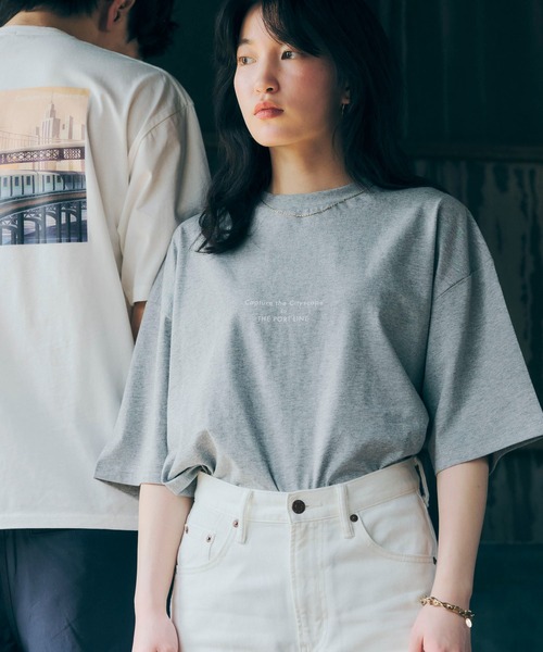 SEVENDAYS=SUNDAY（セブンデイズサンデイ）の「THE PORT LINE TEE　＊（Tシャツ/カットソー・レディース・杢グレー/オフホワイト・L/M/S）」の7枚目の写真