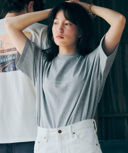 SEVENDAYS=SUNDAY（セブンデイズサンデイ）の「THE PORT LINE TEE　＊（Tシャツ/カットソー・レディース・杢グレー/オフホワイト・L/M/S）」の12枚目の写真