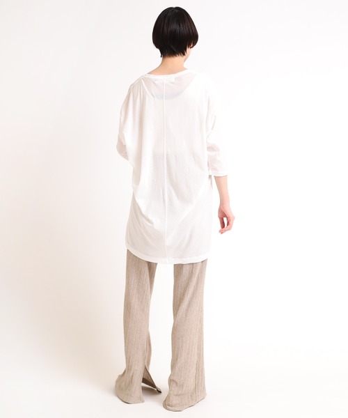 Audition（オーディション）の「M1630 ツイストネックバックタックT（Tシャツ/カットソー・レディース・ホワイト/オリーブドラブ/チャコールグレー・MEDIUM）」の15枚目の写真
