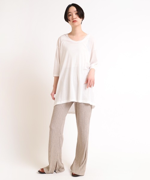 Audition（オーディション）の「M1630 ツイストネックバックタックT（Tシャツ/カットソー・レディース・ホワイト/オリーブドラブ/チャコールグレー・MEDIUM）」の19枚目の写真