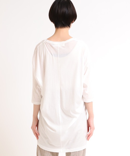Audition（オーディション）の「M1630 ツイストネックバックタックT（Tシャツ/カットソー・レディース・ホワイト/オリーブドラブ/チャコールグレー・MEDIUM）」の17枚目の写真