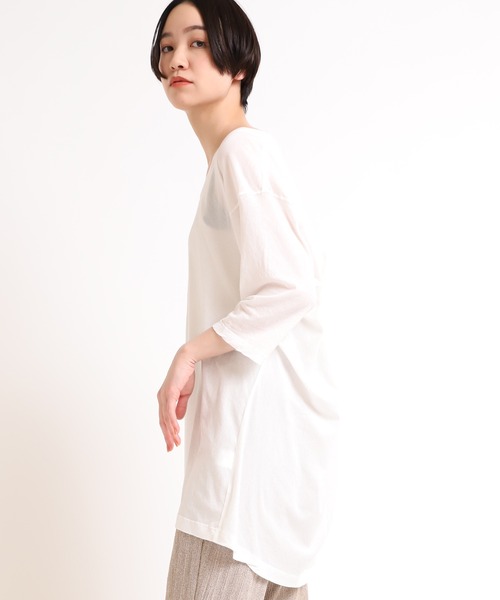 Audition（オーディション）の「M1630 ツイストネックバックタックT（Tシャツ/カットソー・レディース・ホワイト/オリーブドラブ/チャコールグレー・MEDIUM）」の21枚目の写真