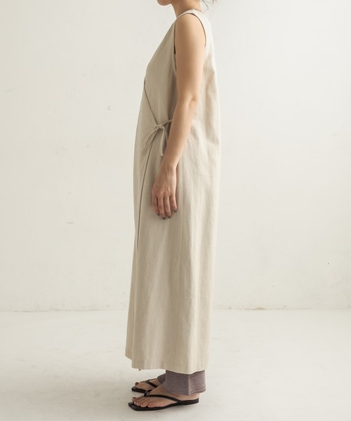 CAPRICIEUX LE'MAGE(カプリシューレマージュ)の「ラミーコットンマルチ2WAYワンピース(ワンピース・レディース・アイボリー/ダークブラウン・FREE)」の5枚目の写真