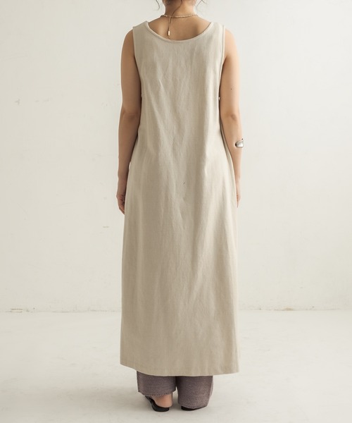 CAPRICIEUX LE'MAGE(カプリシューレマージュ)の「ラミーコットンマルチ2WAYワンピース(ワンピース・レディース・アイボリー/ダークブラウン・FREE)」の6枚目の写真