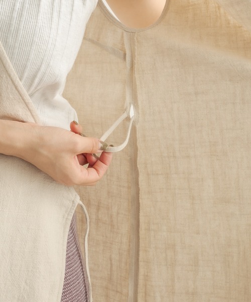 CAPRICIEUX LE'MAGE(カプリシューレマージュ)の「ラミーコットンマルチ2WAYワンピース(ワンピース・レディース・アイボリー/ダークブラウン・FREE)」の10枚目の写真