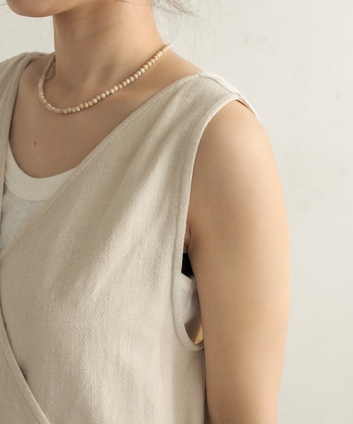 CAPRICIEUX LE'MAGE(カプリシューレマージュ)の「ラミーコットンマルチ2WAYワンピース(ワンピース・レディース・アイボリー/ダークブラウン・FREE)」の11枚目の写真