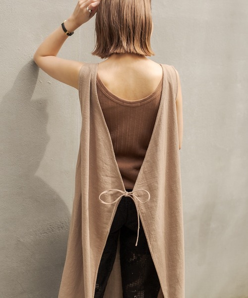 CAPRICIEUX LE'MAGE(カプリシューレマージュ)の「ラミーコットンマルチ2WAYワンピース(ワンピース・レディース・アイボリー/ダークブラウン・FREE)」の19枚目の写真