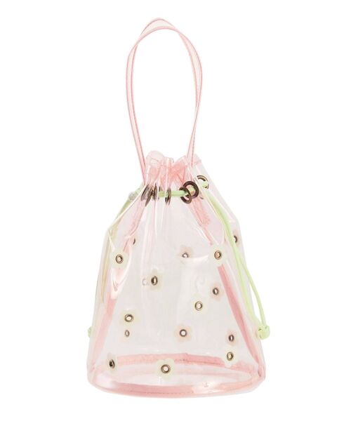 merry jenny（メリージェニー）の「PVCお花咲いた巾着Bag（ハンドバッグ・レディース・ピンク/ブルー/ブラック・FREE）」の9枚目の写真