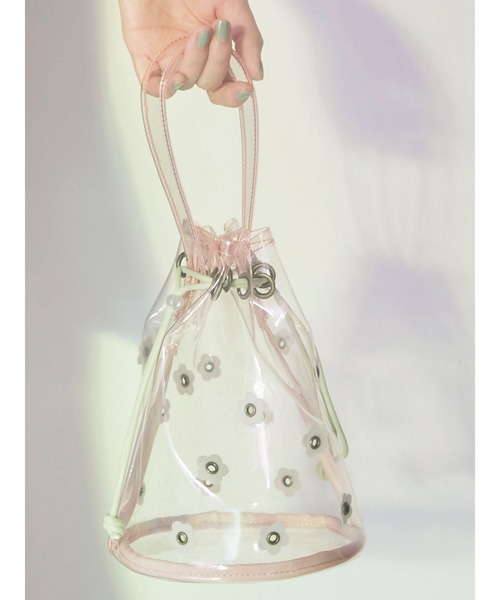 merry jenny（メリージェニー）の「PVCお花咲いた巾着Bag（ハンドバッグ・レディース・ピンク/ブルー/ブラック・FREE）」の22枚目の写真