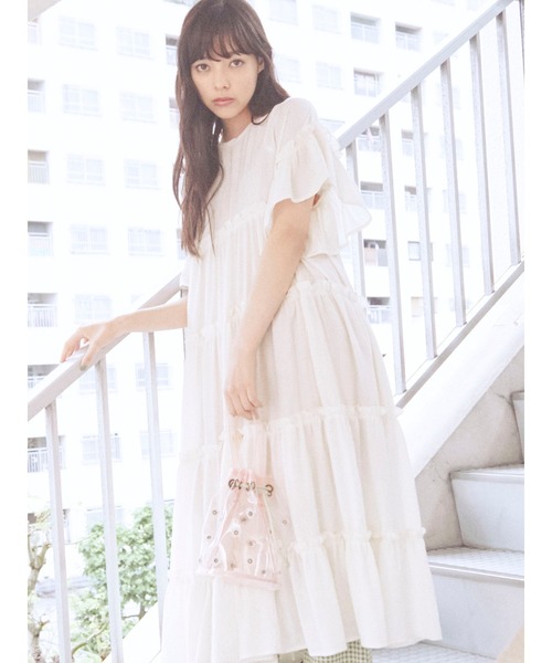 merry jenny（メリージェニー）の「PVCお花咲いた巾着Bag（ハンドバッグ・レディース・ピンク/ブルー/ブラック・FREE）」の10枚目の写真