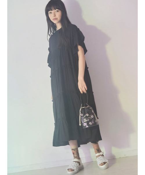 merry jenny（メリージェニー）の「PVCお花咲いた巾着Bag（ハンドバッグ・レディース・ピンク/ブルー/ブラック・FREE）」の11枚目の写真