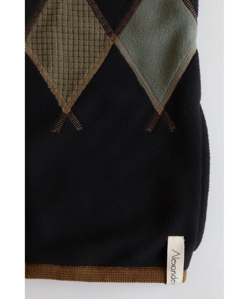 AlexanderLeeChang（アレキサンダーリーチャン）の「AlexanderLeeChang/アレキサンダーリーチャン ARGYLE FLEECE CARDIGAN 21（カーディガン/ボレロ・メンズ・ブラック/ベージュ・2/3）」の6枚目の写真