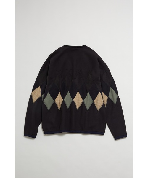 AlexanderLeeChang（アレキサンダーリーチャン）の「AlexanderLeeChang/アレキサンダーリーチャン ARGYLE FLEECE CARDIGAN 21（カーディガン/ボレロ・メンズ・ブラック/ベージュ・2/3）」の10枚目の写真