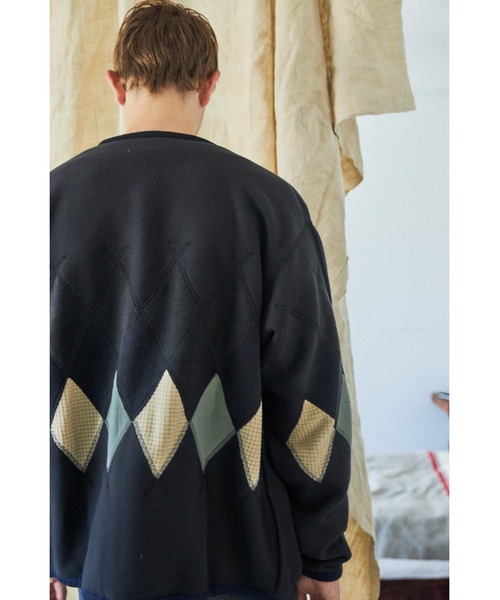 AlexanderLeeChang（アレキサンダーリーチャン）の「AlexanderLeeChang/アレキサンダーリーチャン ARGYLE FLEECE CARDIGAN 21（カーディガン/ボレロ・メンズ・ブラック/ベージュ・2/3）」の13枚目の写真