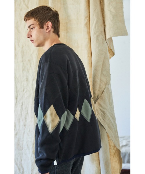 AlexanderLeeChang（アレキサンダーリーチャン）の「AlexanderLeeChang/アレキサンダーリーチャン ARGYLE FLEECE CARDIGAN 21（カーディガン/ボレロ・メンズ・ブラック/ベージュ・2/3）」の14枚目の写真