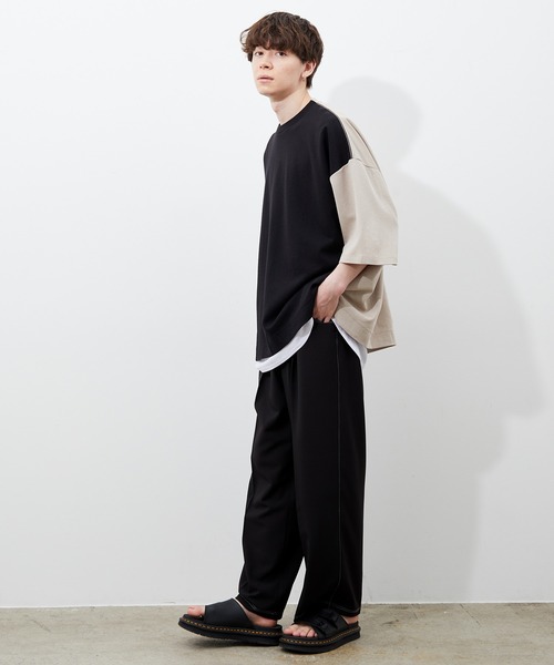 JUNRED(ジュンレッド)の「襟配色TEE(Tシャツ/カットソー・メンズ・ホワイト/ブラック/ベージュ・M/L)」の5枚目の写真