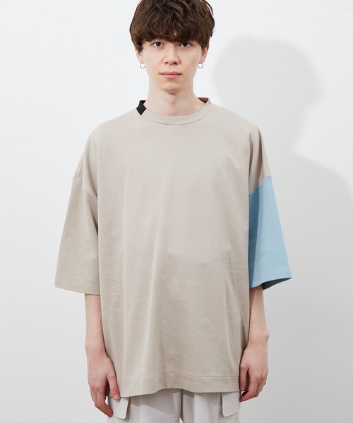 JUNRED(ジュンレッド)の「襟配色TEE(Tシャツ/カットソー・メンズ・ホワイト/ブラック/ベージュ・M/L)」の16枚目の写真