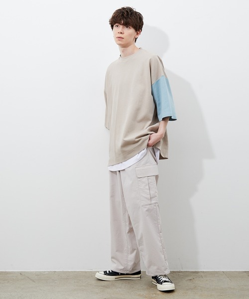 JUNRED(ジュンレッド)の「襟配色TEE(Tシャツ/カットソー・メンズ・ホワイト/ブラック/ベージュ・M/L)」の14枚目の写真