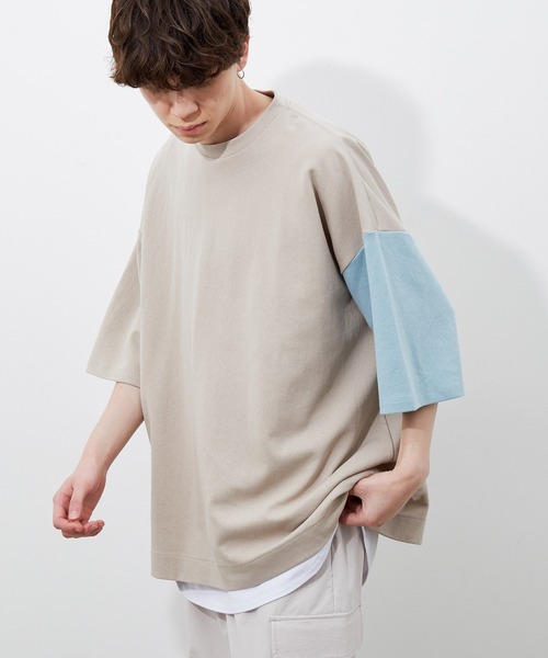 JUNRED(ジュンレッド)の「襟配色TEE(Tシャツ/カットソー・メンズ・ホワイト/ブラック/ベージュ・M/L)」の11枚目の写真