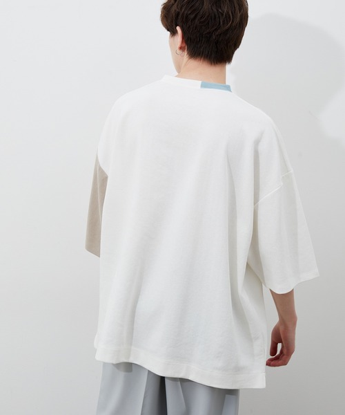 JUNRED(ジュンレッド)の「襟配色TEE(Tシャツ/カットソー・メンズ・ホワイト/ブラック/ベージュ・M/L)」の8枚目の写真