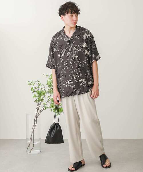 SENSE OF PLACE by URBAN RESEARCH（センスオブプレイスバイアーバンリサーチ）の「ボタニカルオープンカラーシャツ(5分袖)（シャツ/ブラウス・メンズ・グレー系その他/ベージュ系その他・MEDIUM/LARGE）」の7枚目の写真