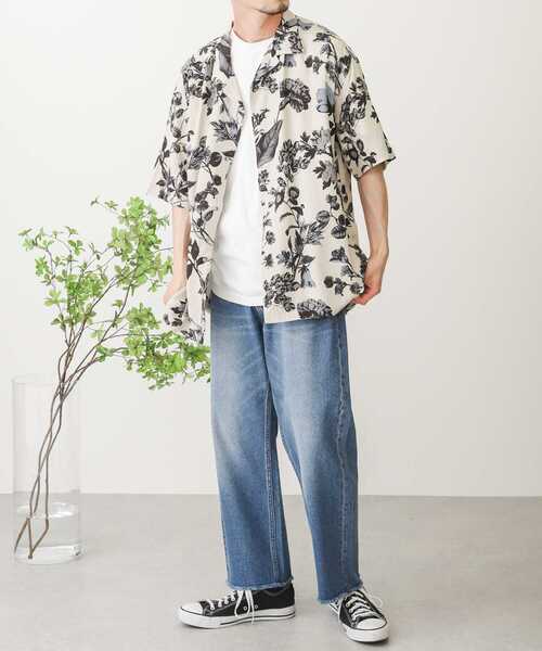 SENSE OF PLACE by URBAN RESEARCH（センスオブプレイスバイアーバンリサーチ）の「ボタニカルオープンカラーシャツ(5分袖)（シャツ/ブラウス・メンズ・グレー系その他/ベージュ系その他・MEDIUM/LARGE）」の15枚目の写真