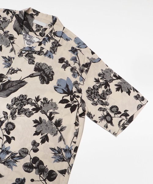 SENSE OF PLACE by URBAN RESEARCH（センスオブプレイスバイアーバンリサーチ）の「ボタニカルオープンカラーシャツ(5分袖)（シャツ/ブラウス・メンズ・グレー系その他/ベージュ系その他・MEDIUM/LARGE）」の10枚目の写真